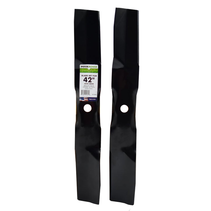 MaxPower 561822B 2 Blade Set for Many 42 in. Cut John Deere Zero Turn Mowers Replaces OEM #'s GY20683, M170639, UC22008 - Image 1